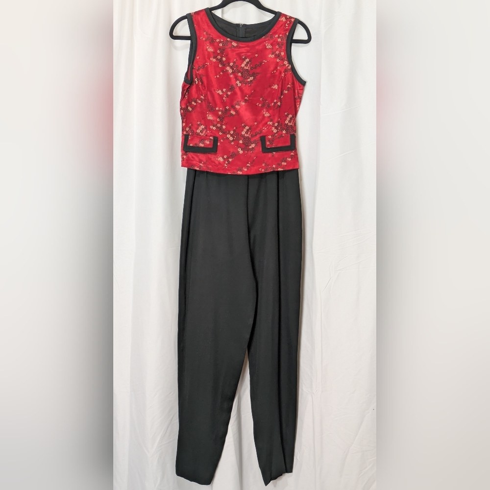 Vintage 90s Floral Print Jumpsuit Size Medium